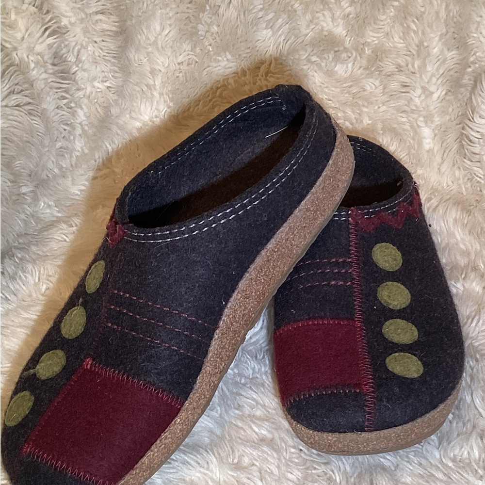 Haflinger pure wool Patchwork Slippers size 11 - image 2